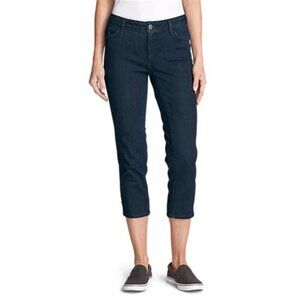 NWOT Eddie Bauer Curvy Crop Mid-rise Jeans, Dark Wash, Size 2